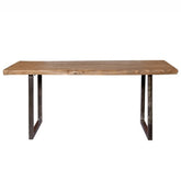 Live Edge Acacia Industrial Dining Table 10-12 seater Rectangle 220x100x76cm